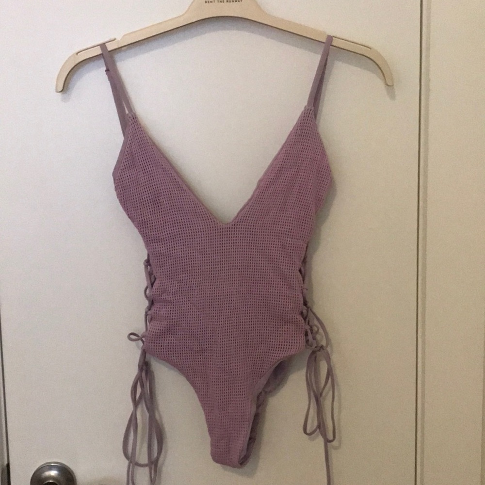 Blue Planet Life Lattice Side Swimsuit
